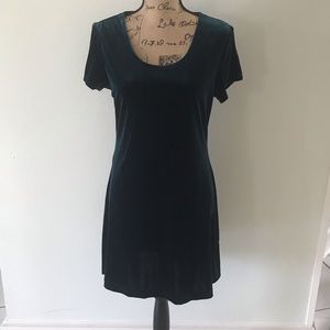 Vintage dark green velvet dress.